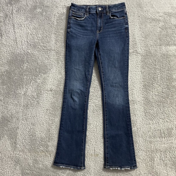 American Eagle Jeans Womens Size 2 High Rise Skinny Kick Dark Wash Stretch Blue - Picture 1 of 9